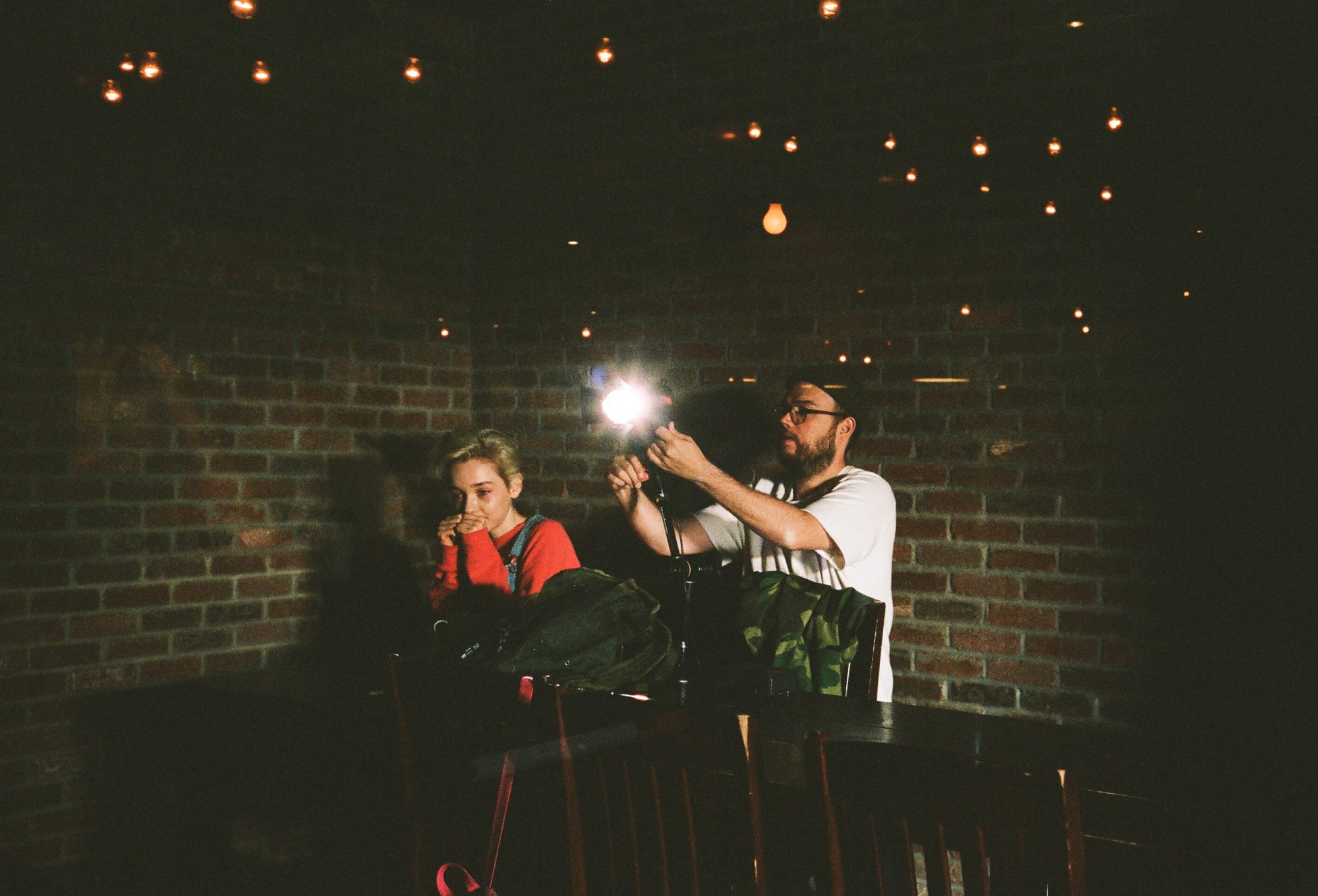 Julia Sarah Stone with director Anthony Scott Burns