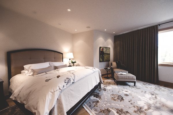 The master suite looks out to Mount Rundle