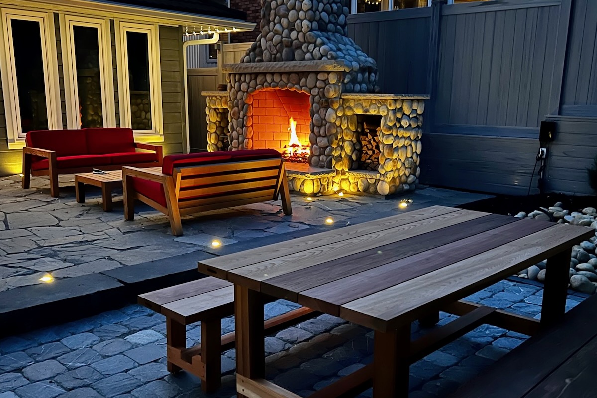 Instagram Posts - Backyard Fireplace.Night basic