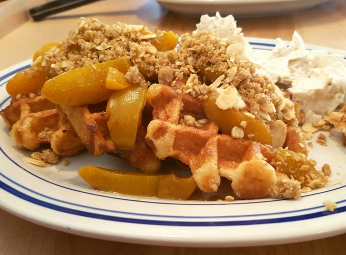 Eat This Now: A Peaches and Cream Waffle That Will Make Your Brunch Dreams Come True
