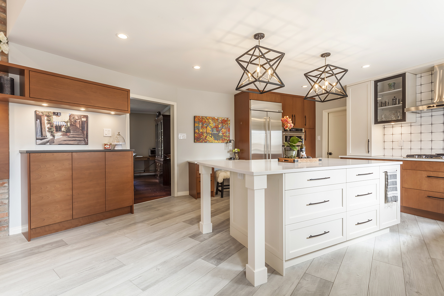 Full view of the wide-open kitchen.