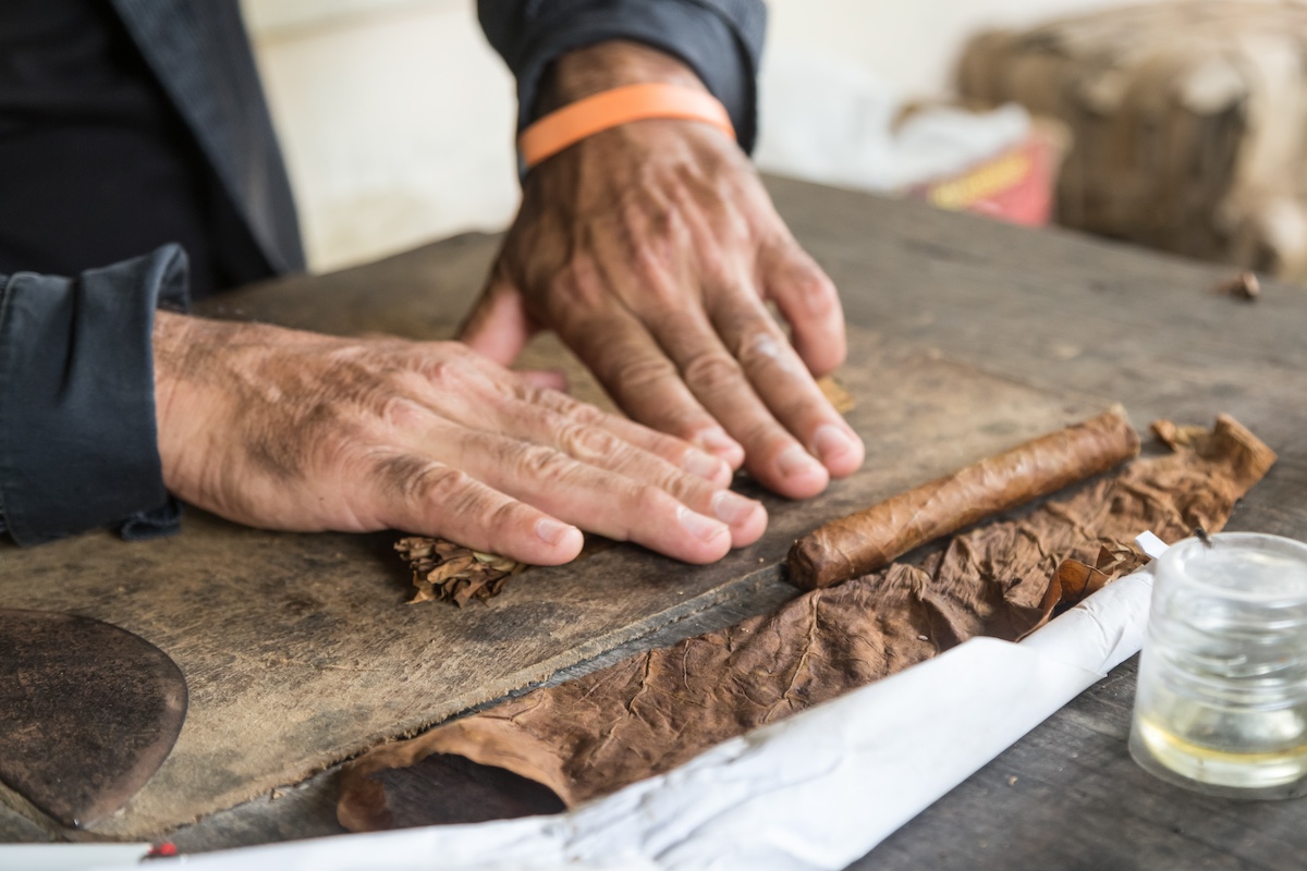 hand roll a cigar