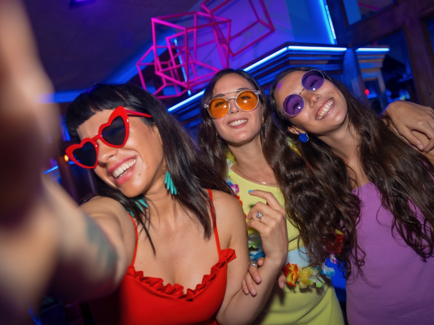 friends at a night party