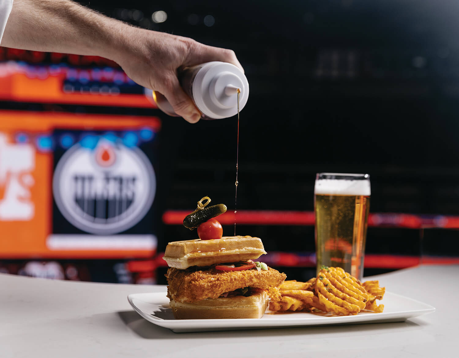 Nashville chicken sandwich at Rogers Place