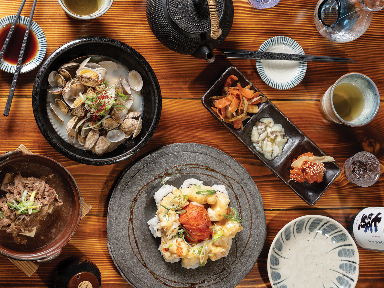 BR_IzakayaTomo_ManyplatesofFoodonWoodenTable