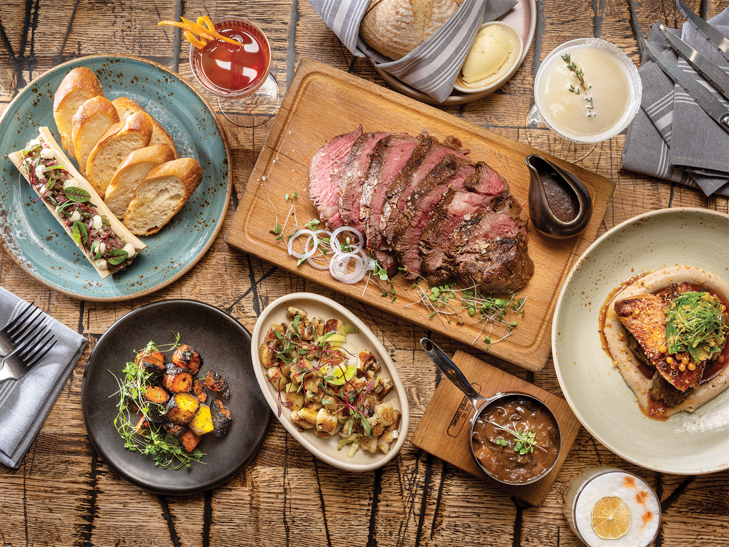 BR_range_road-Plates of food on distressed table