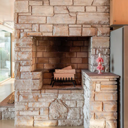 Beverly Hills kitchen fire place