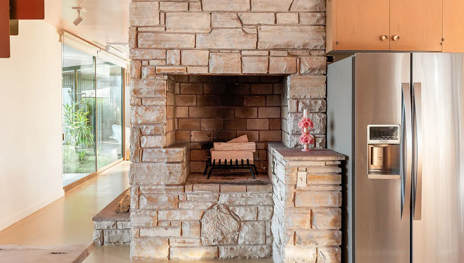 Beverly Hills kitchen fire place