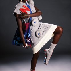 Model: Nyagoa (kicking), designs by Noah Milo