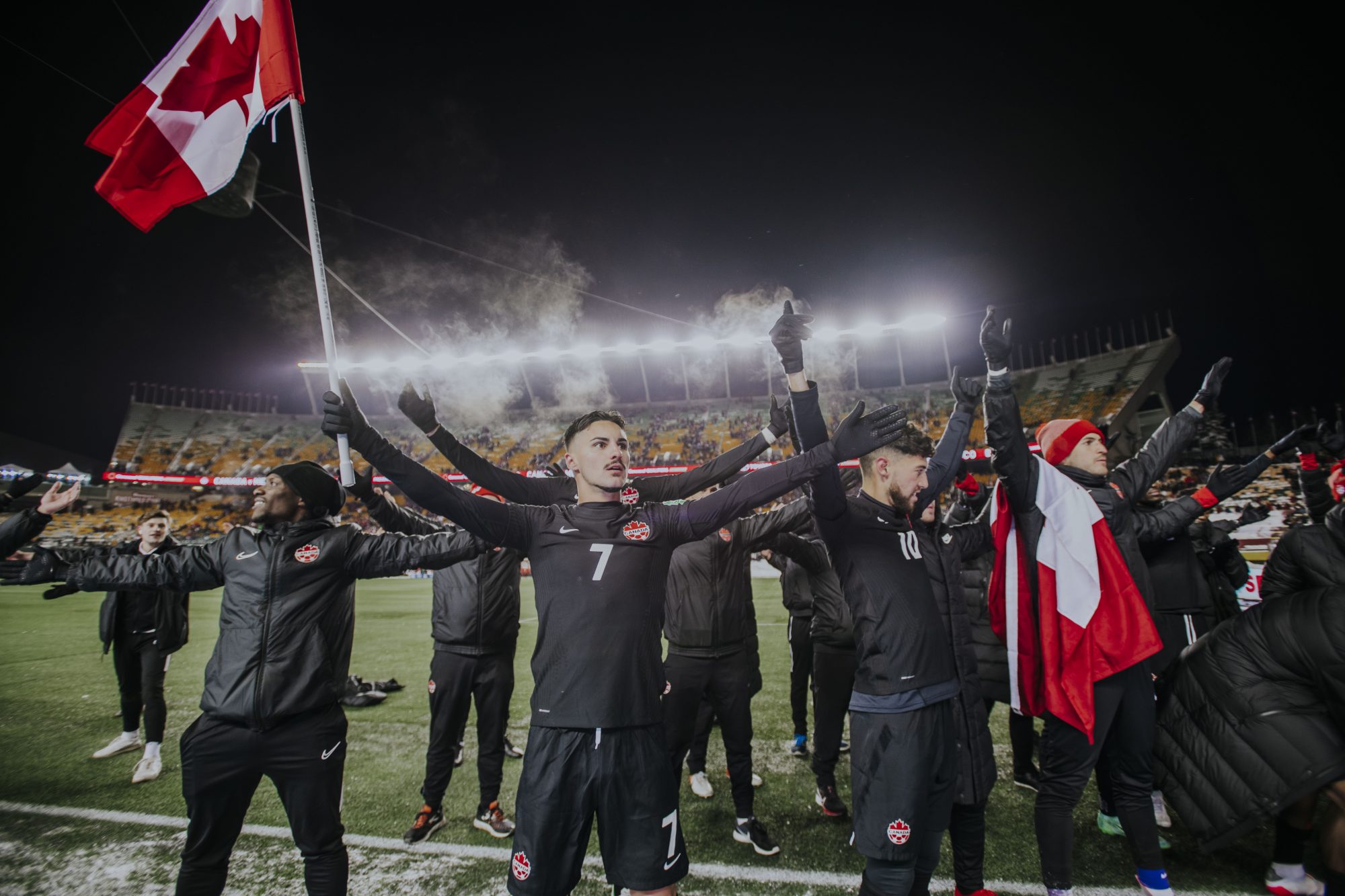 A team, and a nation. celebrate