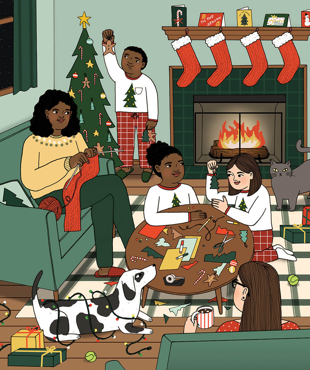 Christmas Family LivingRoom_Tree_Illo