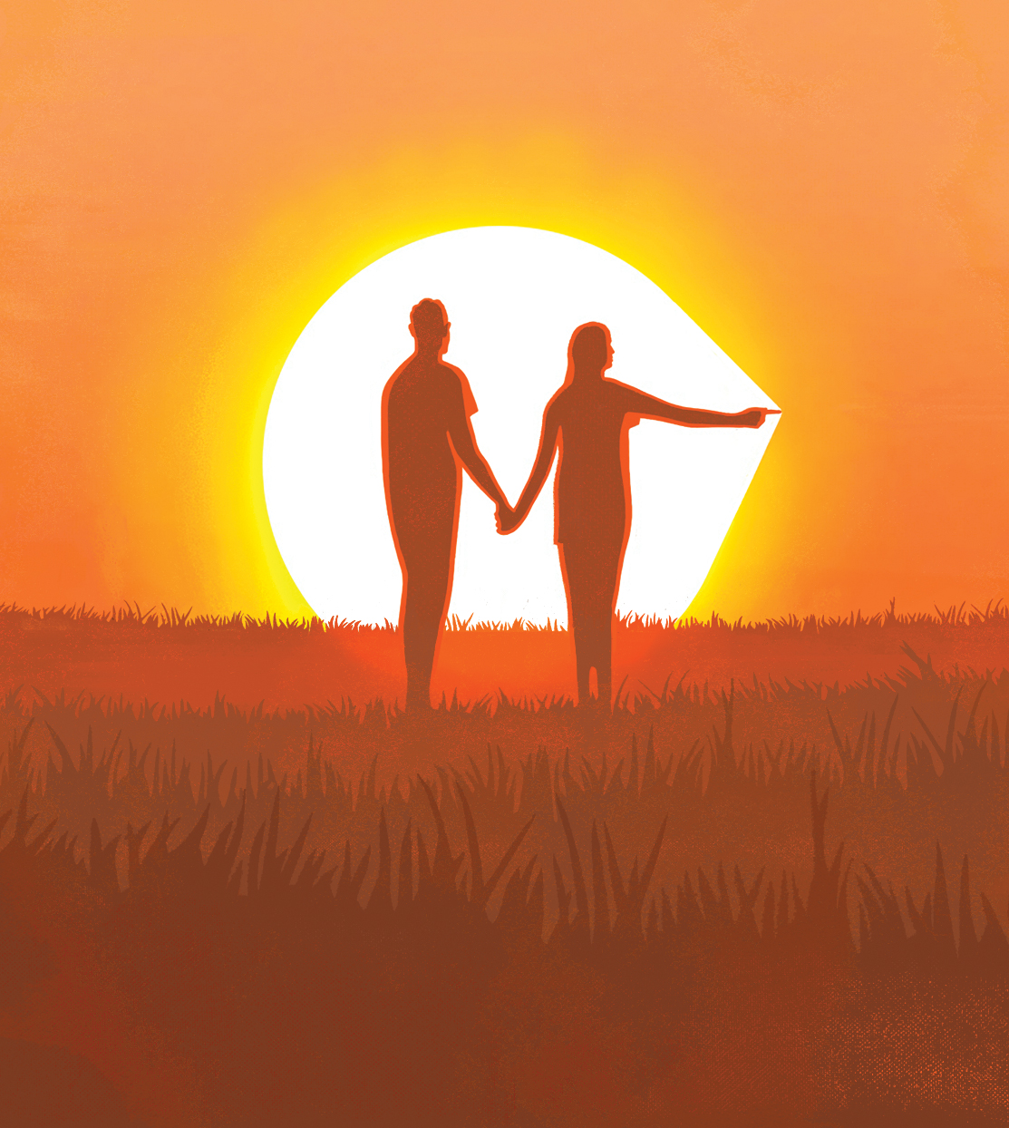 Couple_Silhouette_PokeSun_Orange