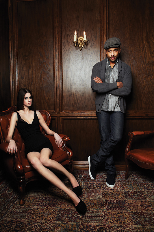 On Nic: dress and shoes, stylist’s own.
On Blair: Outfit, Blair’s own; suede shoes, $249, gravitypope.
