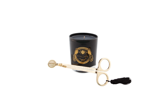 How does Count Dracula relax after a long night of stalking Victorian virgins? Next to a flickering Italian Blood Orange Fragrant Candle, of course. The soy candle ($42.98) and gold-plated candle wick trimmer ($39.98) by Mor are from Chintz & Company. (10502 105 Ave., 780-428-8181)