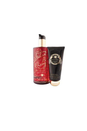  Give your hands a scare with Italian Blood Orange hand and body wash ($39.98) and drench them in the hand cream ($26.98) by Mor from Chintz & Company. (10502 105 Ave., 780-428-8181)