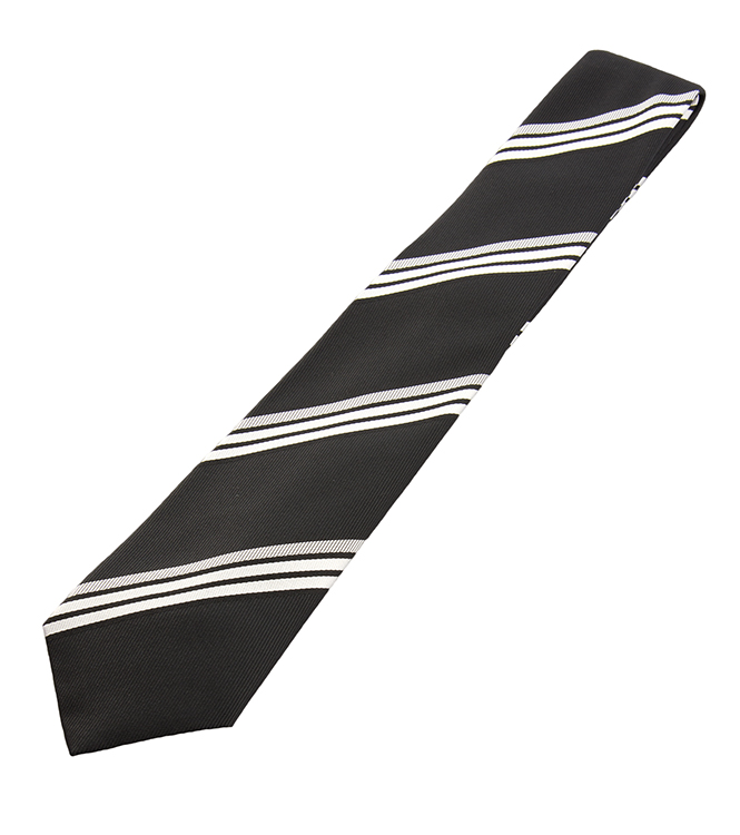 Eton diagonal stripe tie, $125, from Henry Singer. (8882 170 St., 780-423-6868) 