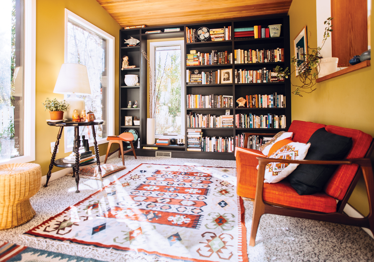 Jana Pruden's tiny office, bookcase