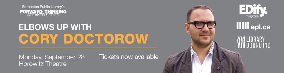 Edmonton Public Library Cory Doctorow Billboard.August2026