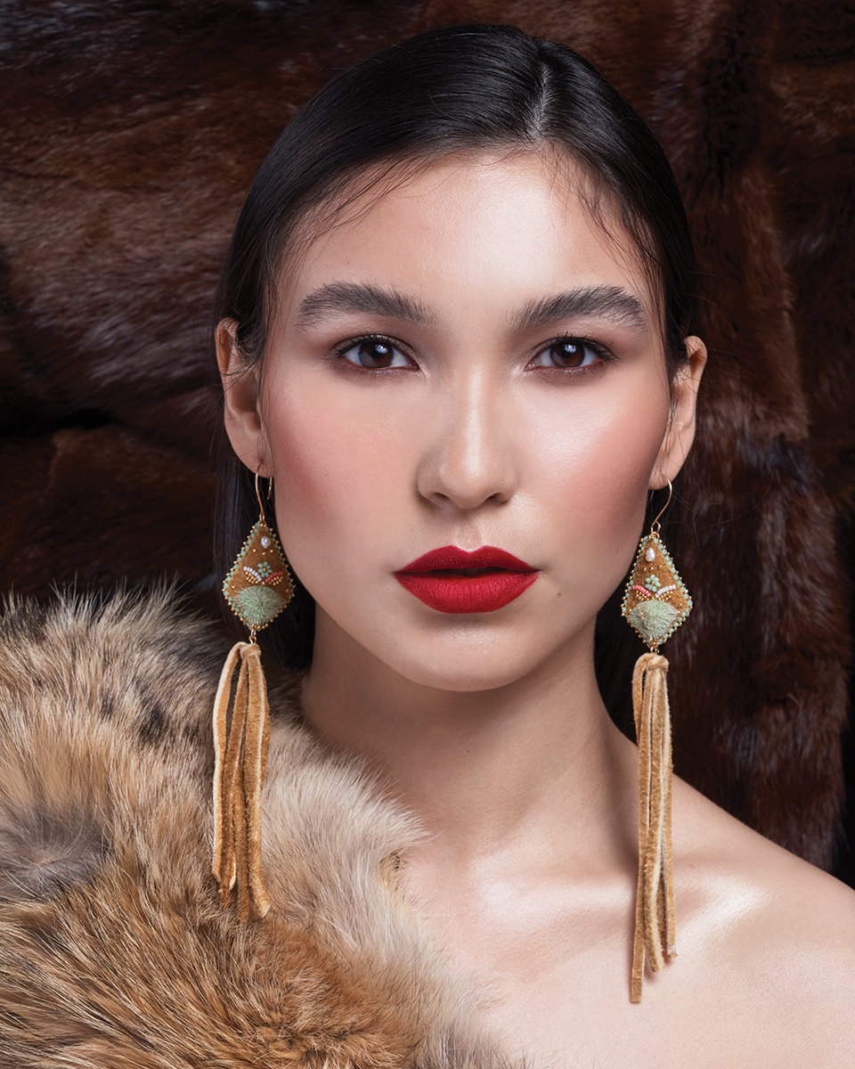 FemaleModel_Furs_IndigenousEarrings