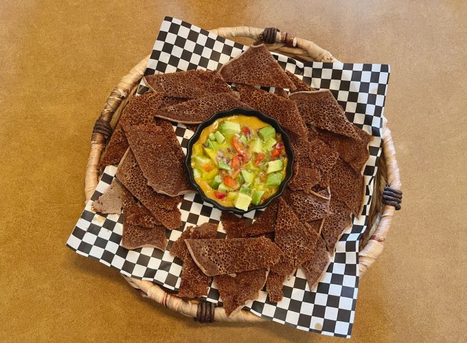 Weekly Bite: Toasted Injera with Shiro (Chickpea) Dip