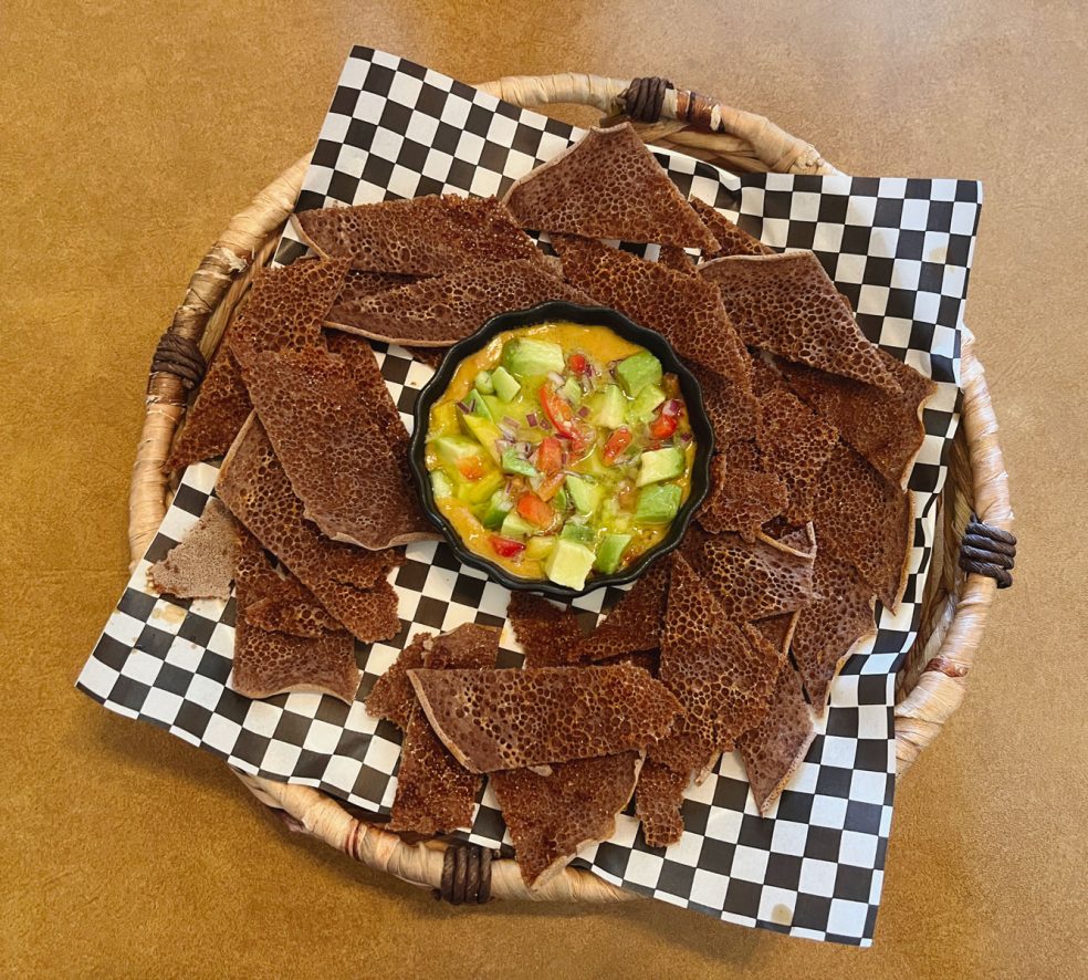 Weekly Bite: Toasted Injera with Shiro (Chickpea) Dip