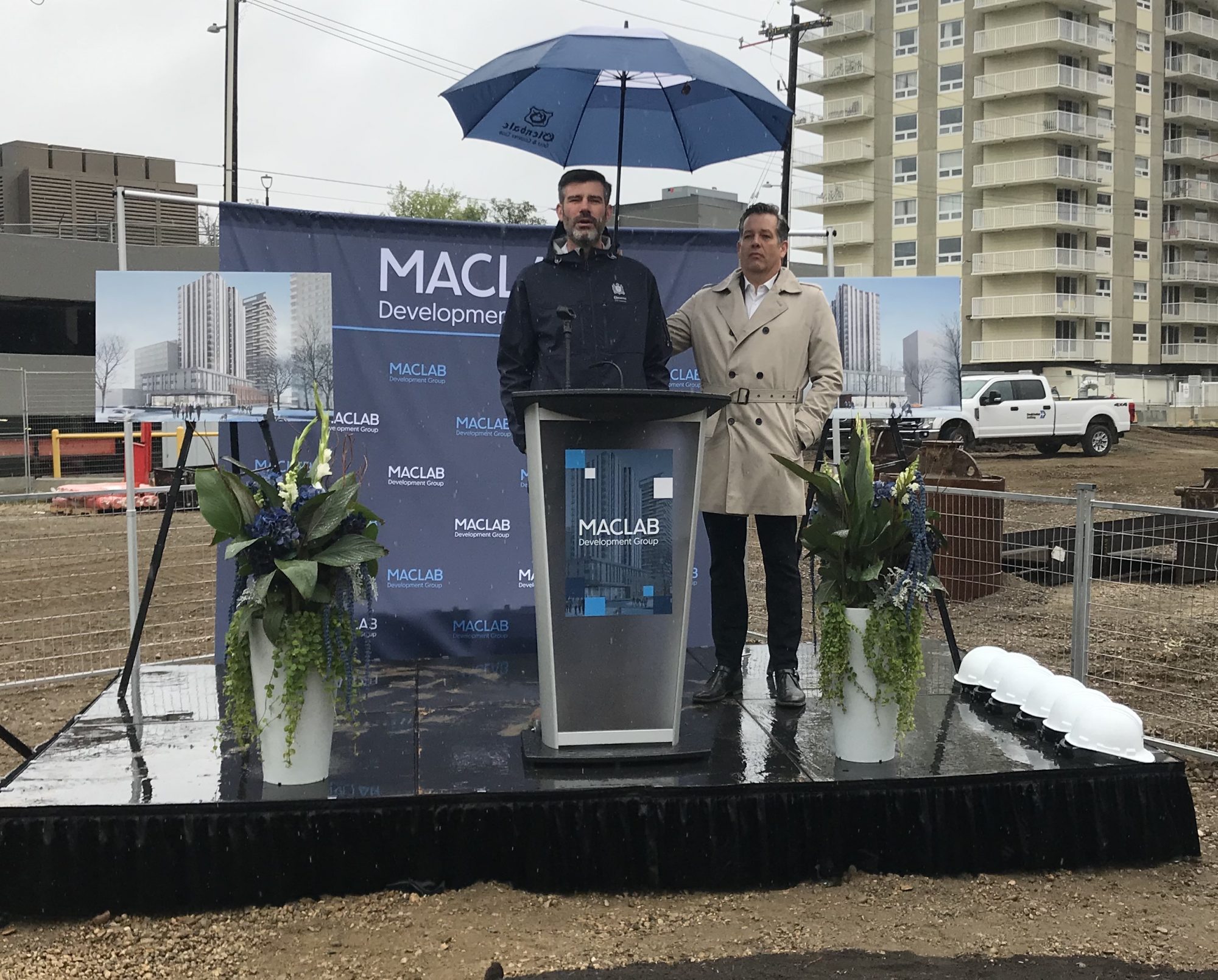 Maclab Sod Turning Ceremony, Mayor Don Iveson and Bill Blais