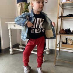Toddler wearing an outfit by Wee Monster based in L.A.