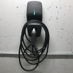 Select underground parking stalls have electric chargers