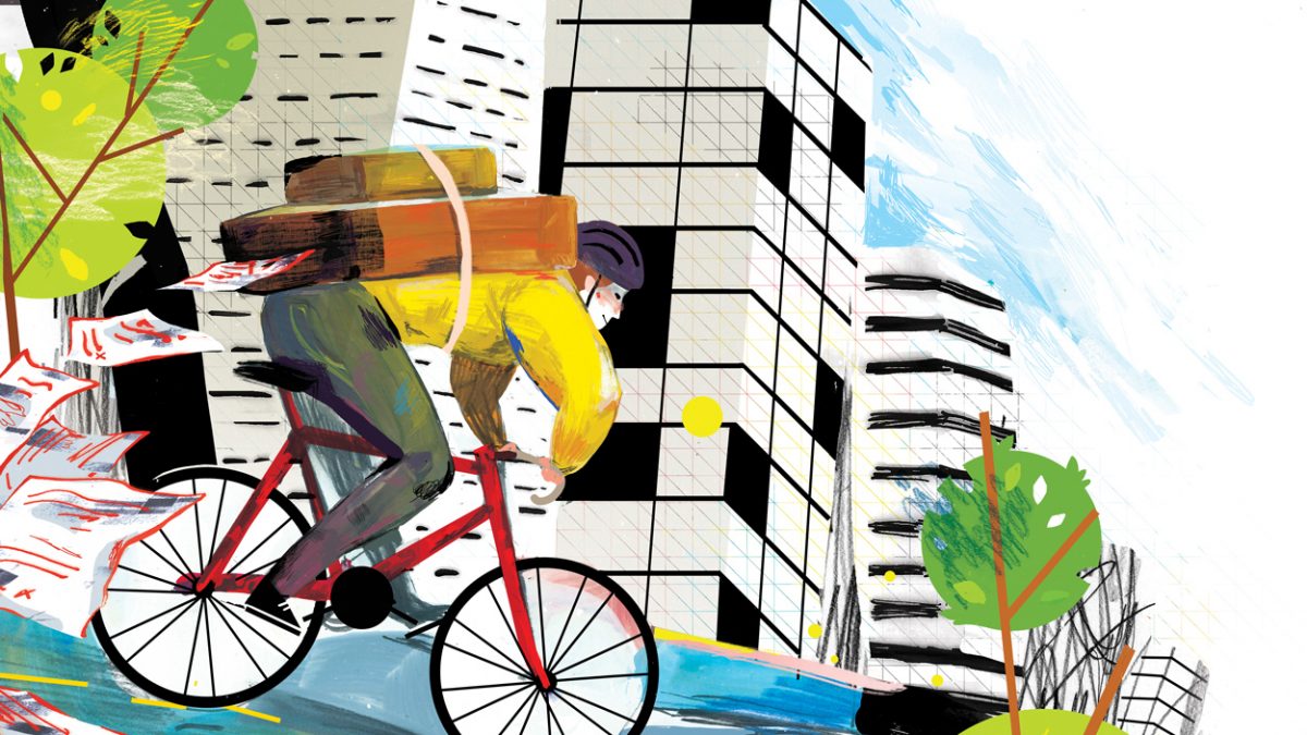 Bike Couriers Ride On Edify.