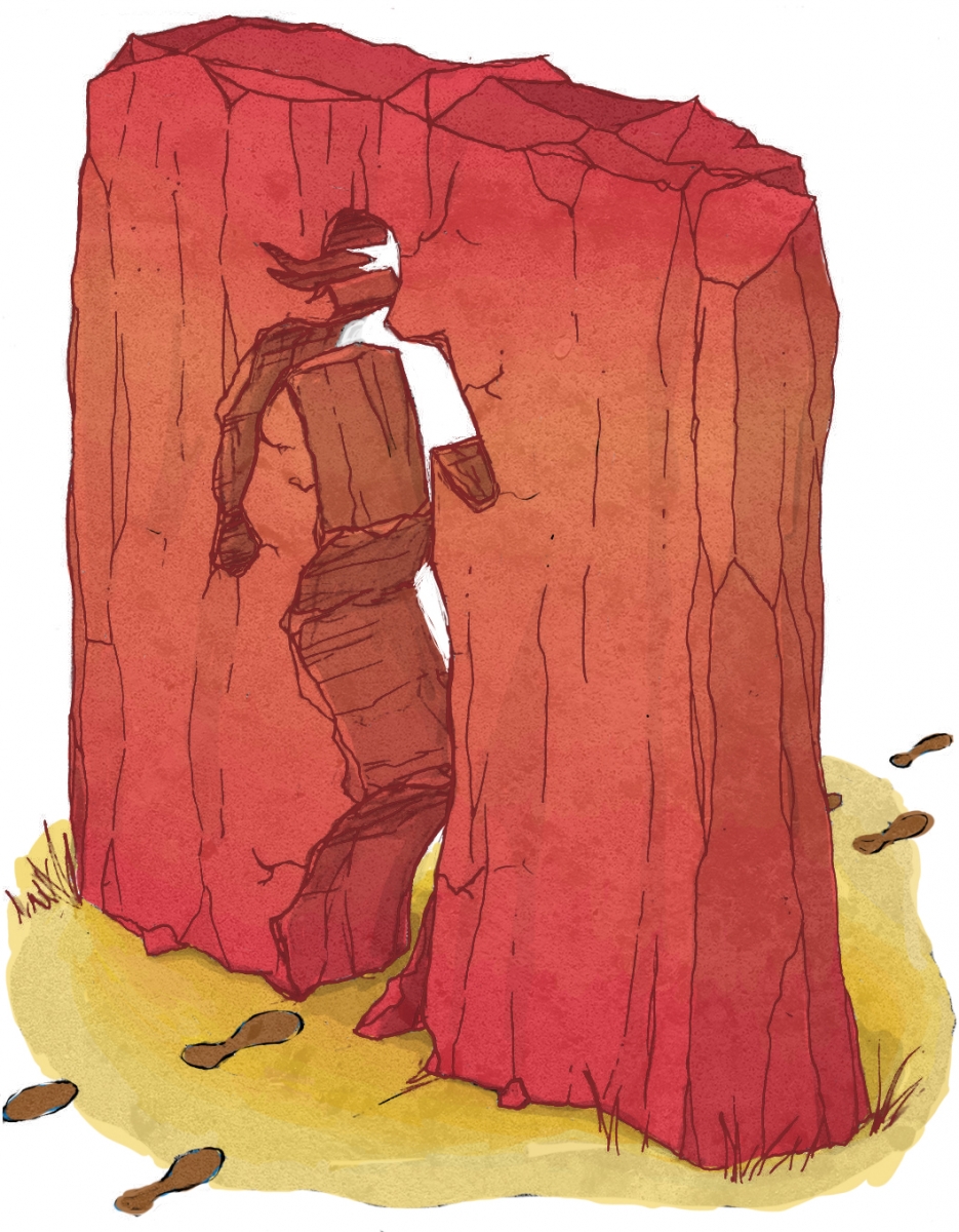 Edmonton Marathon, running through a wall