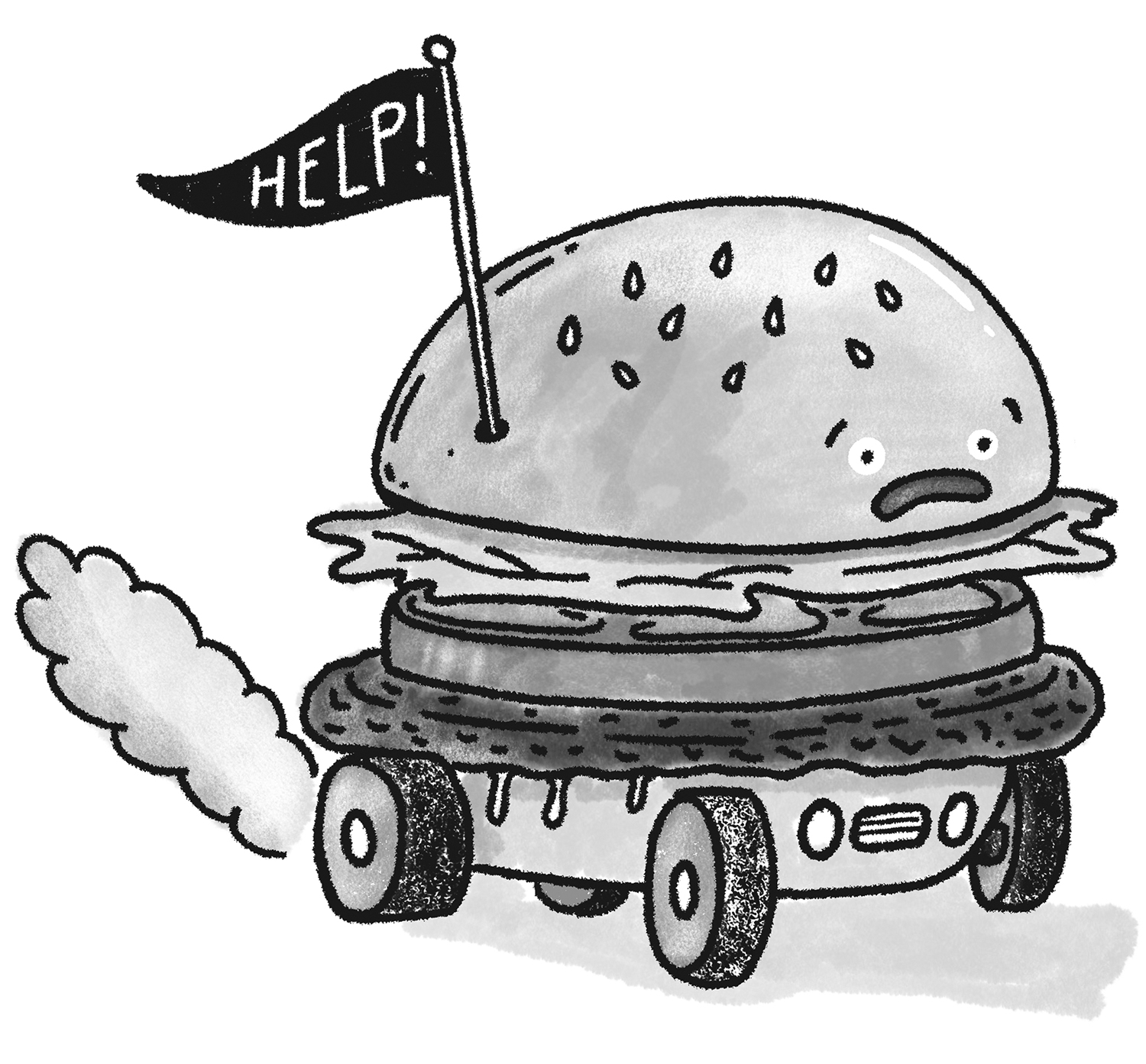 MealsOnWheels_BurgerOnWheels_Illo-BW