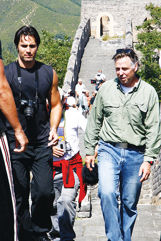 On the set of Heart of the Dragon, on the Wall