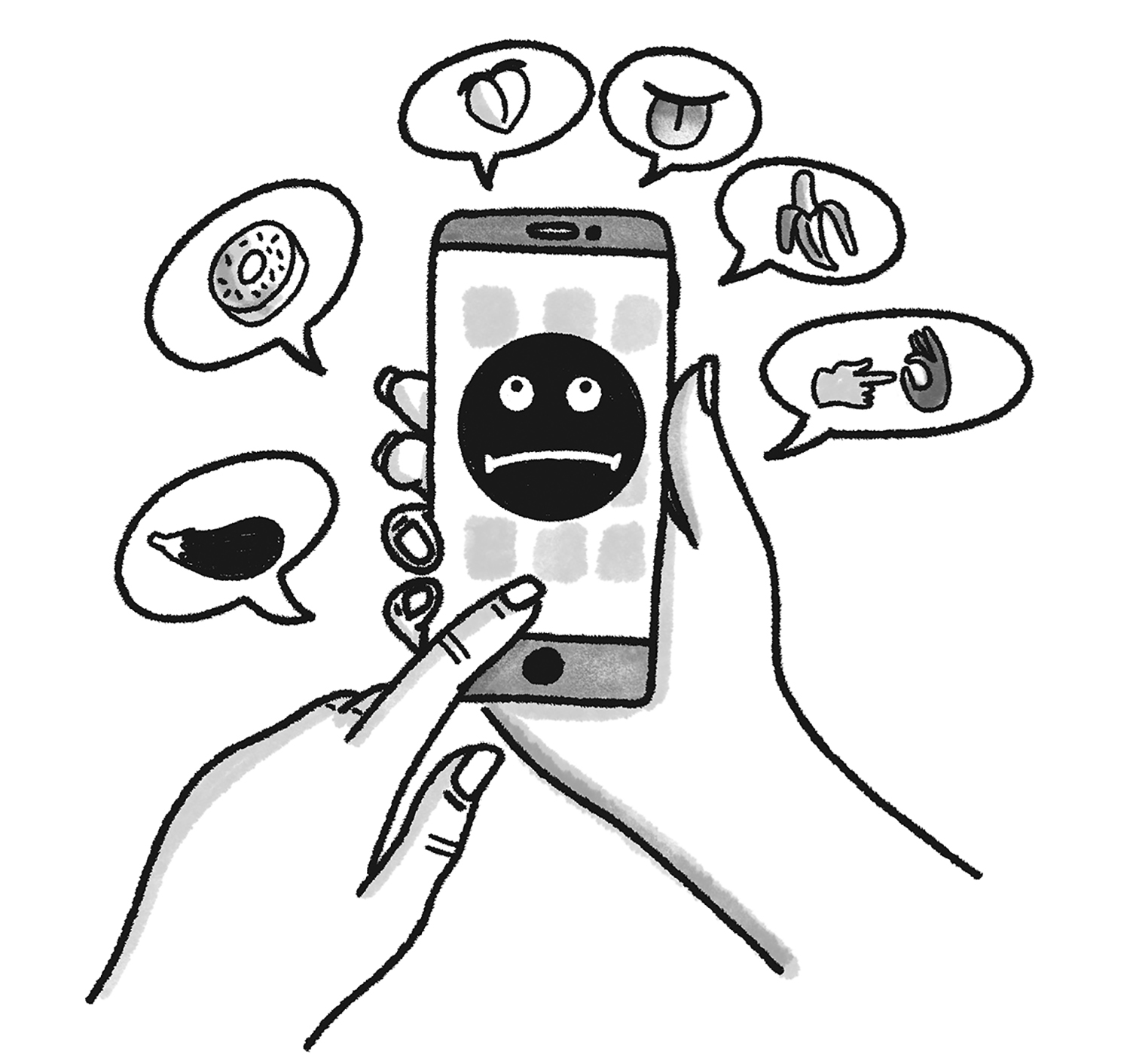 OnlineDating_Illo_BW