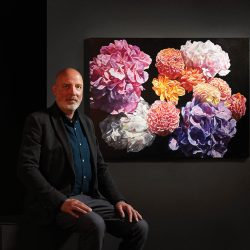 Dahlias and Hydrangeas Art, $6,700, Robert Lemay