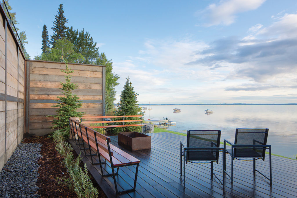 The Malloy home offers stellar views of Pigeon Lake. 