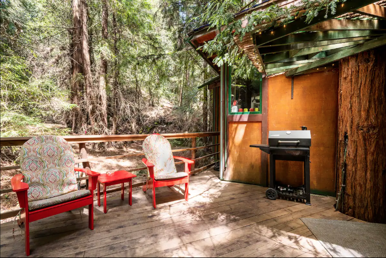 Redwood BBQ patio