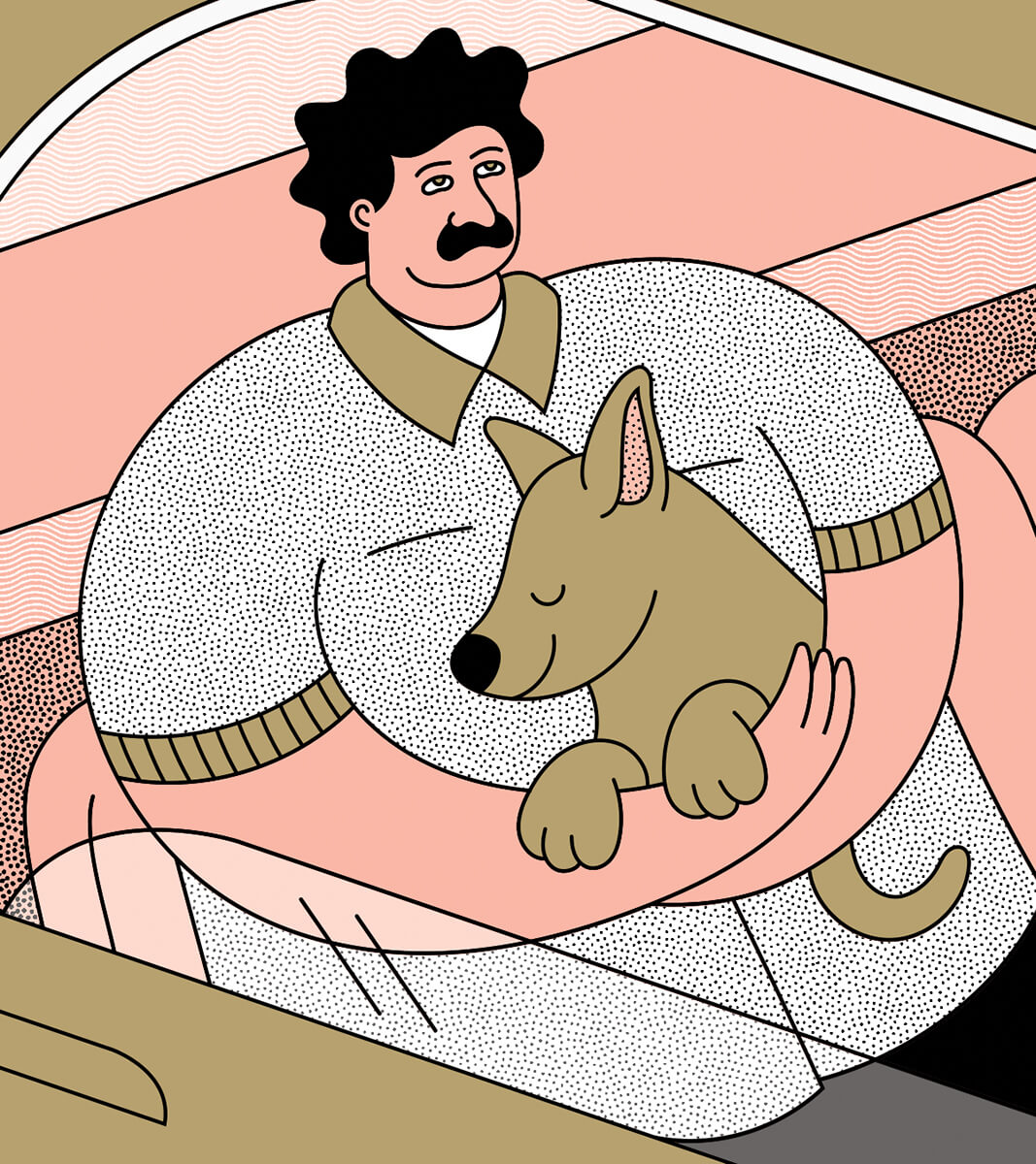 Stage_Illo_BigManWithDogOnLap