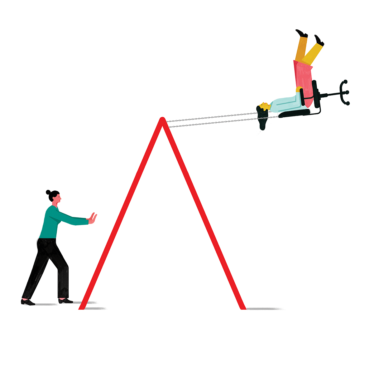 Swing_Illo_PersonPushingPersonInOfficeChair_SideView_