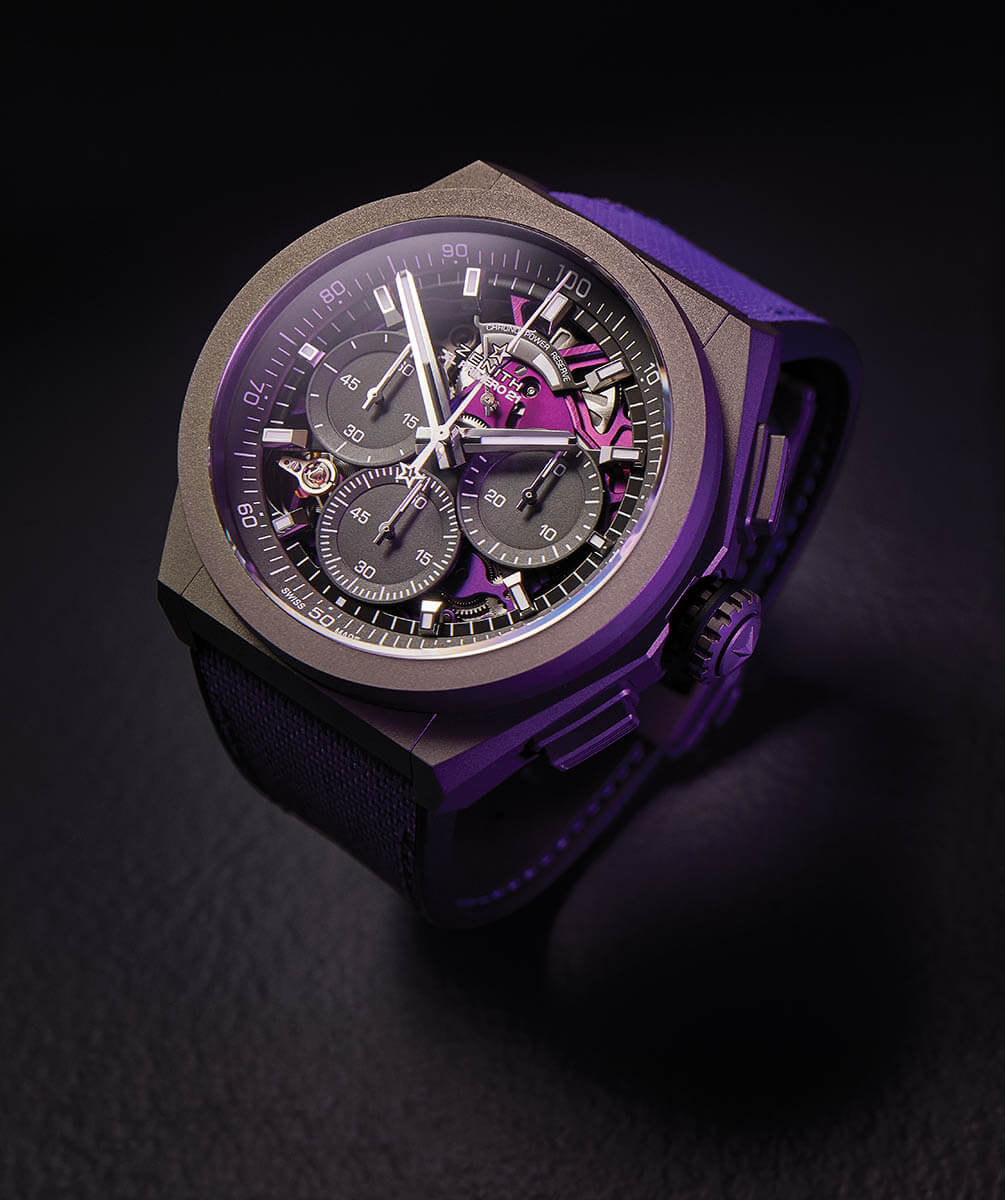 Zenith DEFY El Premero 21 Ultraviolet watch $18,200 GemOro, WEM