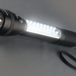 Eddie Bauer's multi-function LED flashlight ($29.95) has an illuminated handle and magnetic base to easily store it on a fridge or filing cabinet. (Southgate Centre, 780-437-1155, and several other locations)