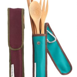 To-Go Ware says its bamboo utensil sets ($16.95 each) will help you 