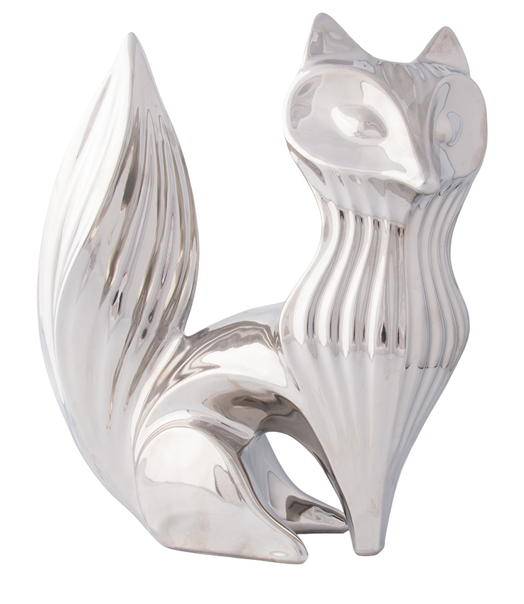 Jonathan Adler platinum ceramic fox, $210, from The Artworks. (101 B Edmonton City Centre, 780-420-6311).
