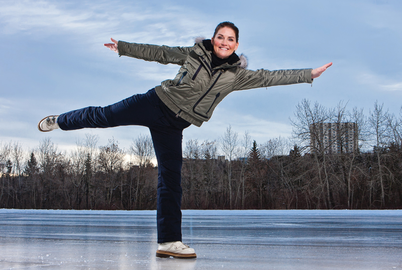 Ski pants and jacket by Descente; boots by Jungla
Karen Percy-Lowe